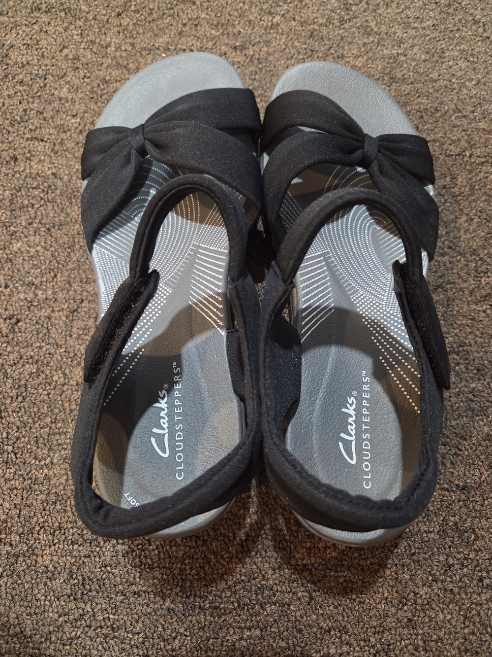 Clarks Cloudsteppers Girls' Black Bow Sandals